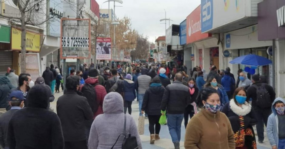 Centro de Rancagua tras dejar el confinamiento total.